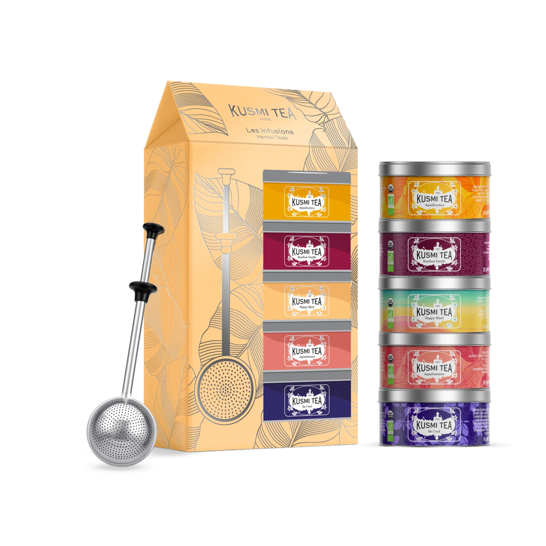 Coffret Les Infusions bio avec infuseur à thé