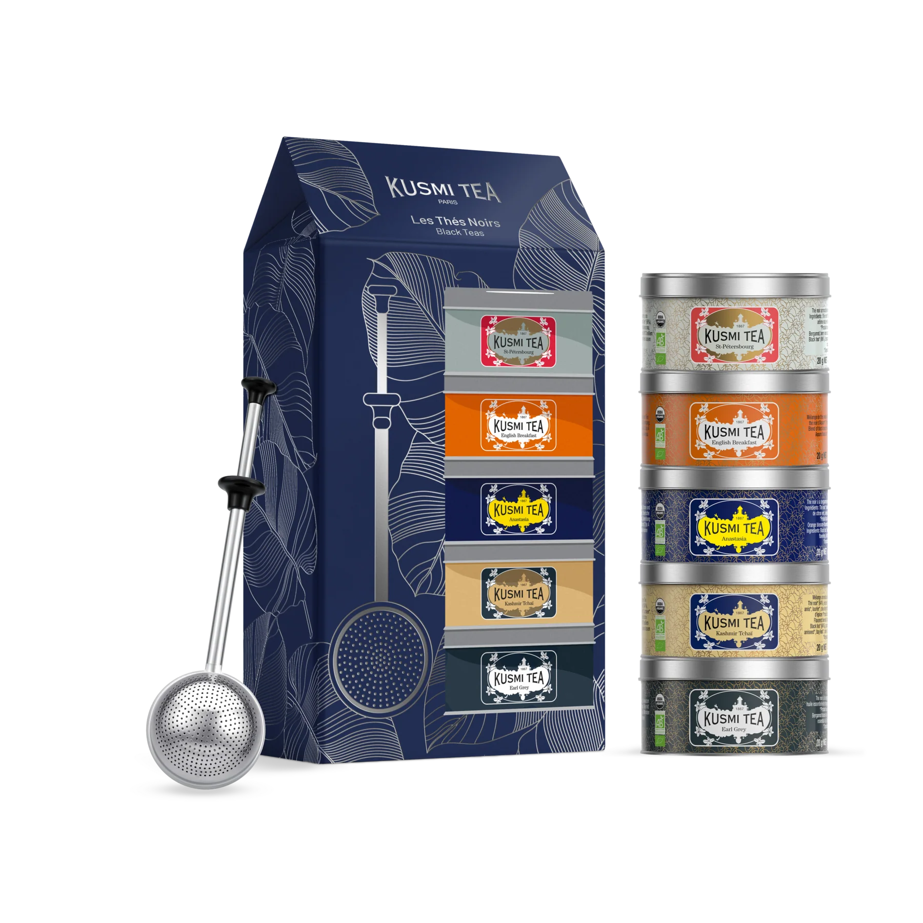 Coffret Les Thés Noirs bio avec infuseur à thé